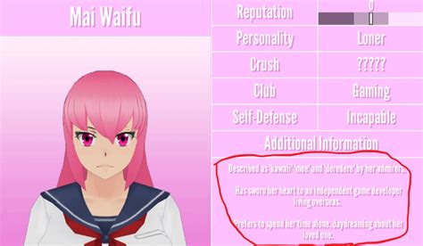 Mai Waifu's old description was fucking creepy. : .